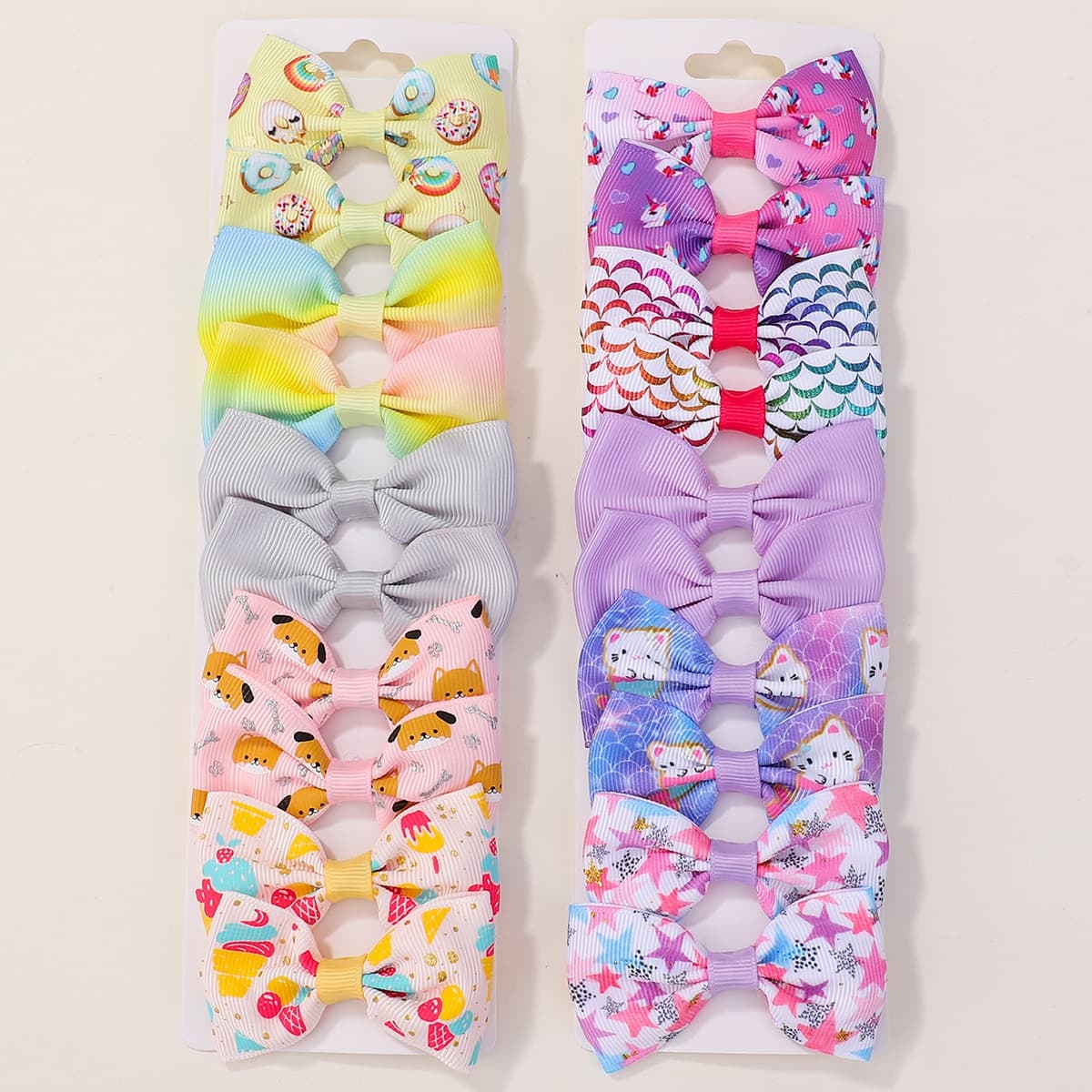 20 Pièces Barrettes Pour Cheveux D'enfants De Couleur Bonbon Avec Des Impressions De Dessins Animés Pour Des Accessoires De Festivales De Queue De